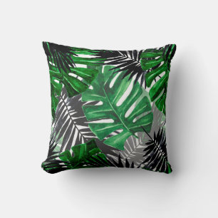 seamless pattern of tropical leaves and elements o cushion