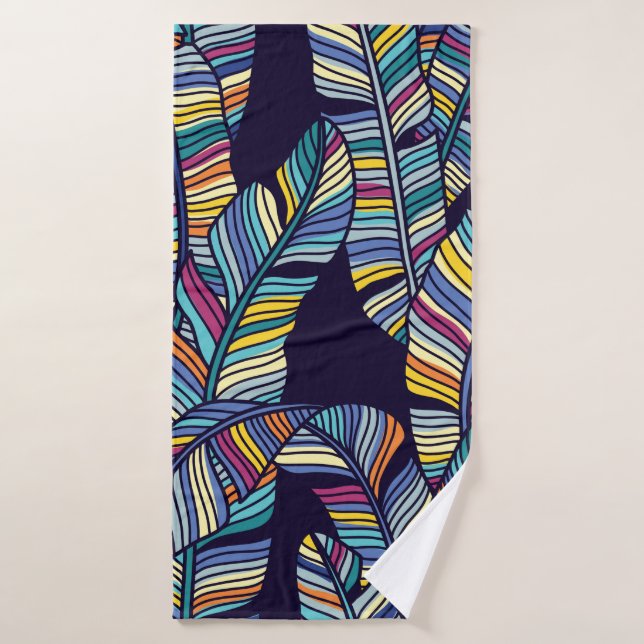 Seamless pattern of Tropical palms leaves Bath Towel (Bath Towel)