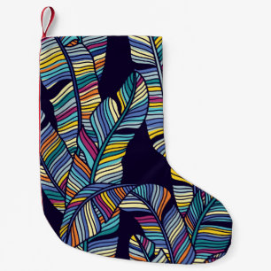Seamless pattern of Tropical palms leaves Small Christmas Stocking