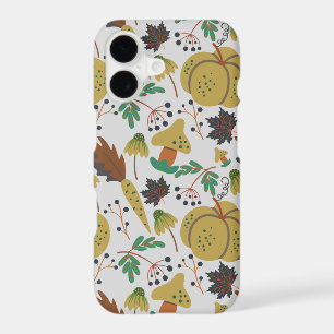Seamless pattern of tropical pumpkins and carrots
