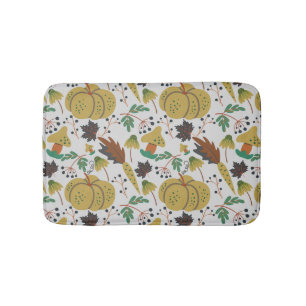 Seamless pattern of tropical pumpkins and carrots bath mat