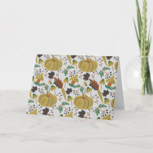 Seamless pattern of tropical pumpkins and carrots card