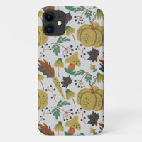 Seamless pattern of tropical pumpkins and carrots