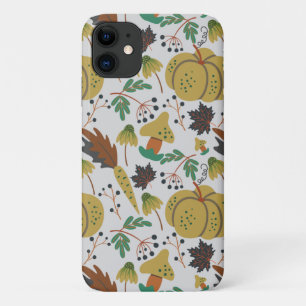 Seamless pattern of tropical pumpkins and carrots iPhone 11 case