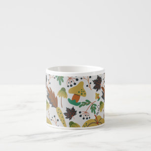Seamless pattern of tropical pumpkins and carrots espresso cup