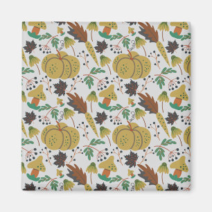 Seamless pattern of tropical pumpkins and carrots magnet