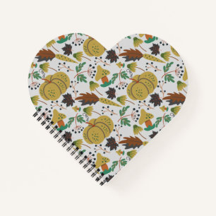 Seamless pattern of tropical pumpkins and carrots notebook