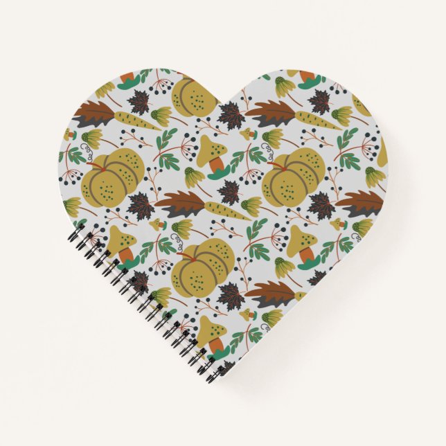 Seamless pattern of tropical pumpkins and carrots notebook (Front)