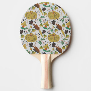 Seamless pattern of tropical pumpkins and carrots ping pong paddle