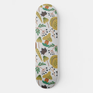 Seamless pattern of tropical pumpkins and carrots skateboard