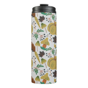 Seamless pattern of tropical pumpkins and carrots thermal tumbler