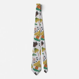 Seamless pattern of tropical pumpkins and carrots tie