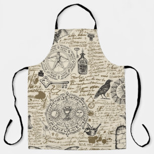  seamless pattern on a theme of alchemy in vintage apron