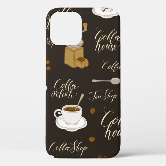 Seamless pattern on tea and coffee theme in retro  Case-Mate iPhone case (Back)