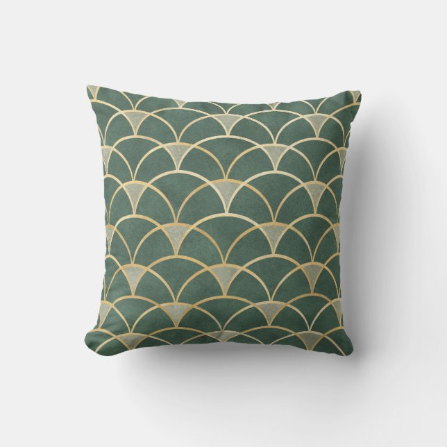 Seamless pattern oriental ornamental watercolor te cushion (Front)