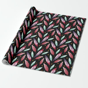 Seamless Pattern paper with Watercolor Feather