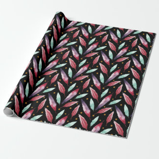 Seamless Pattern paper with Watercolor Feather