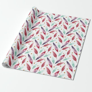 Seamless Pattern paper with Watercolor Feather
