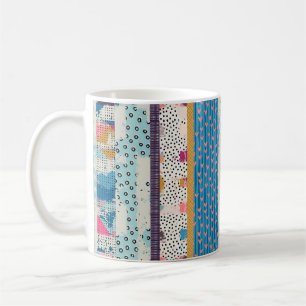 Seamless pattern, patchwork tiles. coffee mug