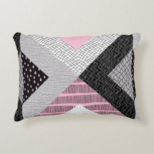 Seamless pattern, patchwork tiles. Freehand drawin Decorative Cushion