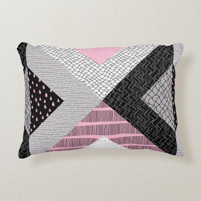 Seamless pattern, patchwork tiles. Freehand drawin Decorative Cushion (Front)