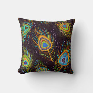 Seamless pattern "Peacock feathers" Cushion