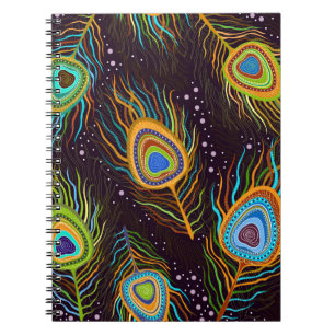 Seamless pattern "Peacock feathers" Notebook