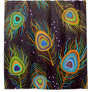 Seamless pattern "Peacock feathers" Shower Curtain