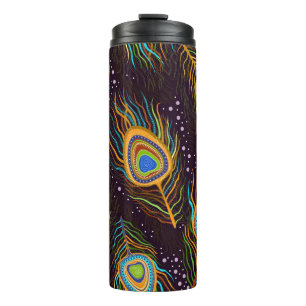 Seamless pattern "Peacock feathers" Thermal Tumbler