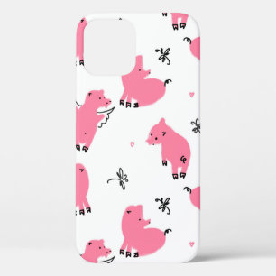 Seamless pattern piglet dont fly iPhone 12 case
