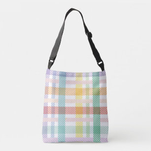 Seamless Pattern Plaid Light Colorful Crossbody Bag