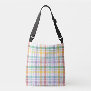 Seamless Pattern Plaid Light Colourful Crossbody Bag