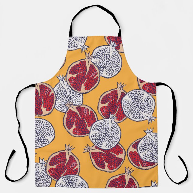 Seamless pattern. Pomegranate hand drawn.  Apron (Front)