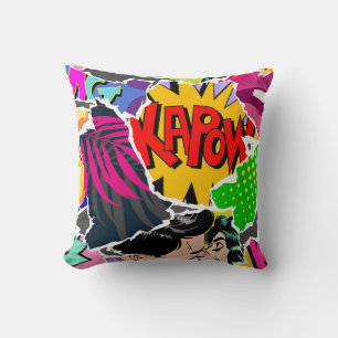 Seamless pattern pop art comics style. Collage of Cushion