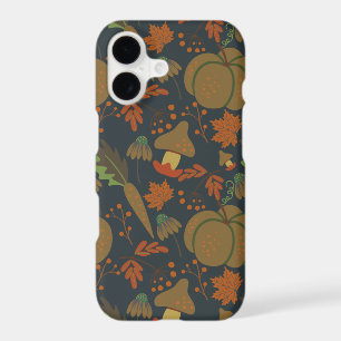 Seamless pattern Pumpkin & carrot dark background