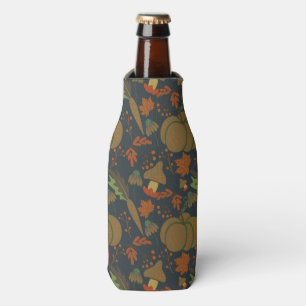 Seamless pattern Pumpkin & carrot dark background Bottle Cooler