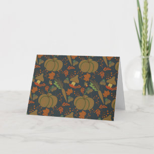 Seamless pattern Pumpkin & carrot dark background Card