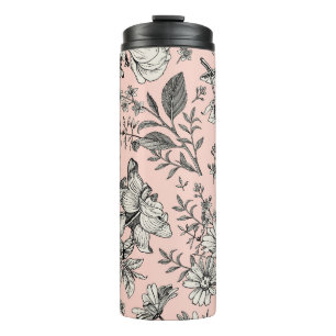 Seamless pattern. Realistic blooming isolated flow Thermal Tumbler