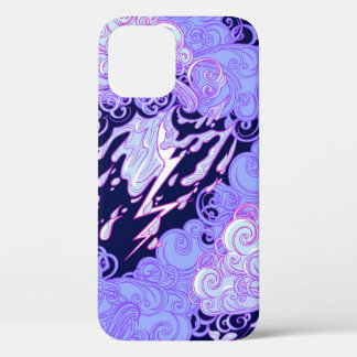 Seamless pattern. Retro style curly decorative clo iPhone 12 Case