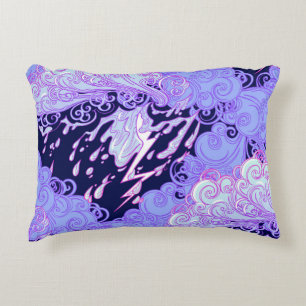 Seamless pattern. Retro style curly decorative clo Cushion