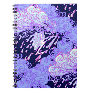 Seamless pattern. Retro style curly decorative clo Notebook