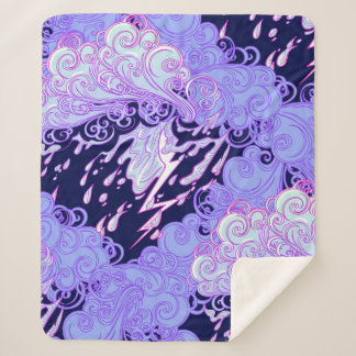 Seamless pattern. Retro style curly decorative clo Sherpa Blanket