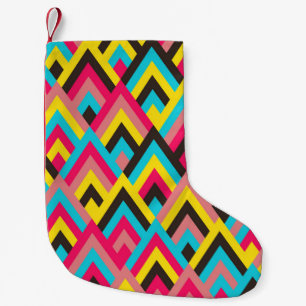 Seamless pattern rhombus style. Colourful abstract Small Christmas Stocking