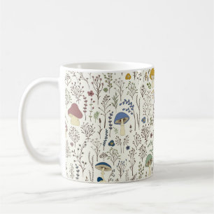 Seamless pattern. Set of colorful wild plants and  Coffee Mug