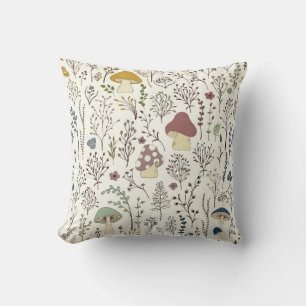 Seamless pattern. Set of colourful wild plants and Cushion