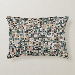 Seamless pattern. Squares forming a colorful pictu Decorative Cushion