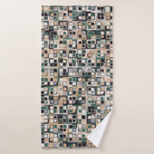 Seamless pattern. Squares forming a colourful pict Bath Towel