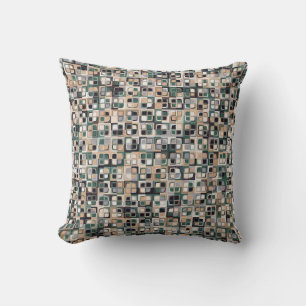 Seamless pattern. Squares forming a colourful pict Cushion