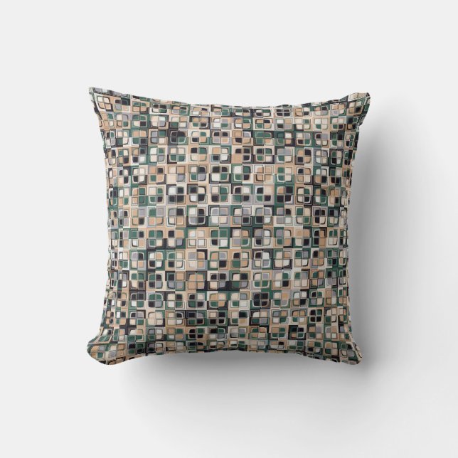 Seamless pattern. Squares forming a colourful pict Cushion (Front)