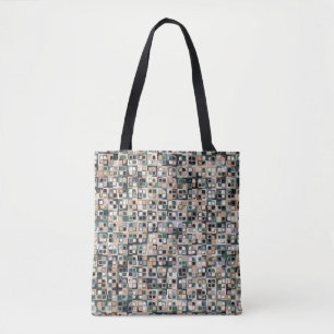 Seamless pattern. Squares forming a colourful pict Tote Bag